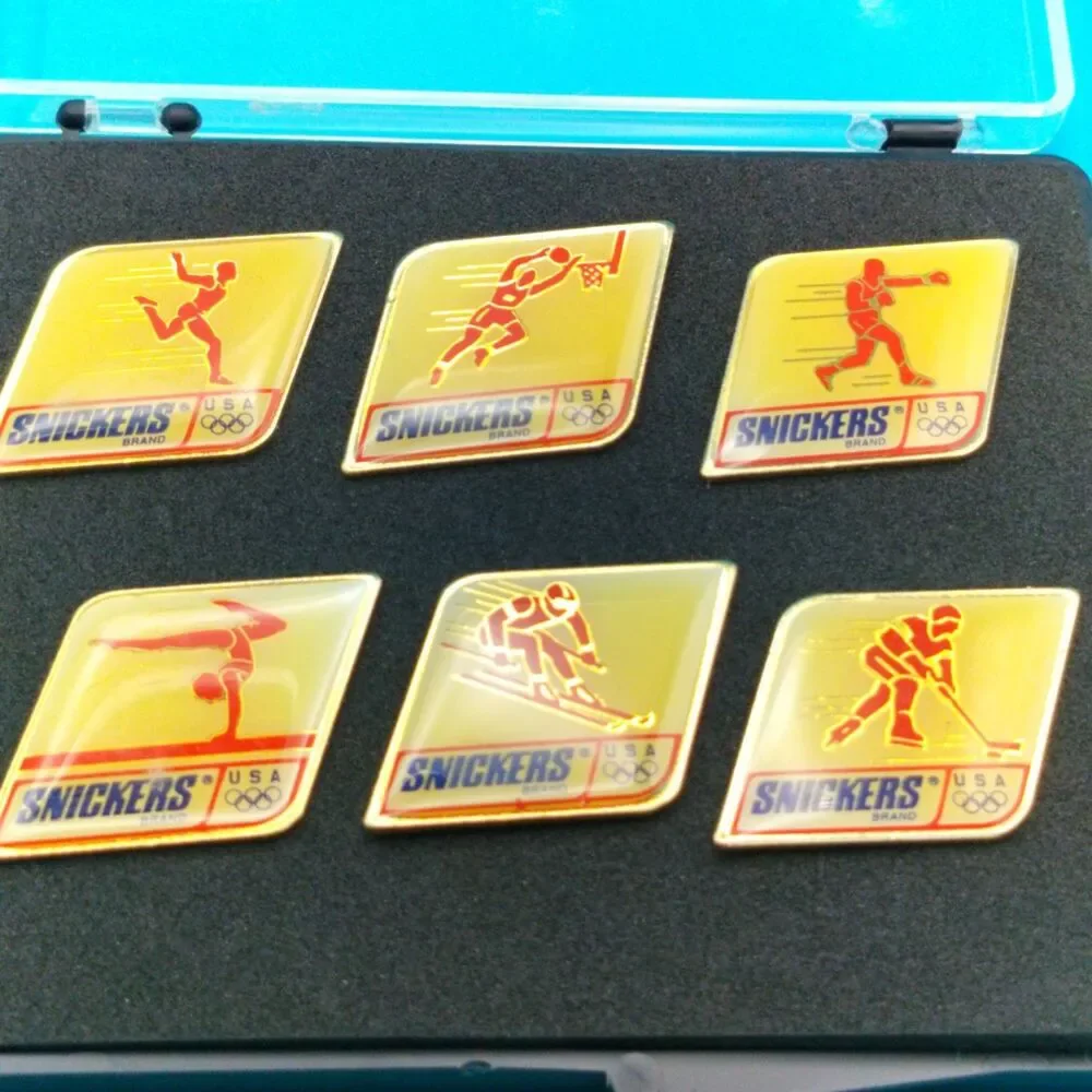 Snickers Brand Team USA 1992 Olympics 6 Pin Set Winter Summer Sports